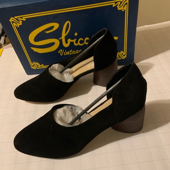 NIB Sbicca Black Volin Faux Suede sz 9 - Picture 2 of 5